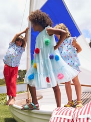 Boden Blue Tulle Tiered Dress - Image 1 of 4