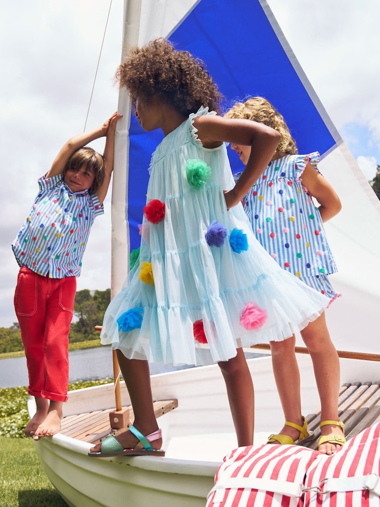 Boden Blue Tulle Tiered Dress - Image 1 of 4