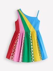 Boden Rainbow Stripe One Shoulder Woven Dress - Image 2 of 4