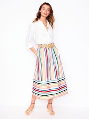 Boden Multi Tie Belt Sateen Midi Skirt - Image 2 of 7