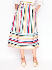 Boden Multi Tie Belt Sateen Midi Skirt - Image 4 of 7