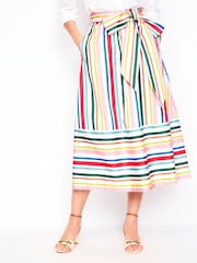 Boden Multi Tie Belt Sateen Midi Skirt - Image 5 of 7