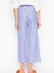 Boden Blue Cropped Double Cloth 100% Cotton Trousers - Image 2 of 4