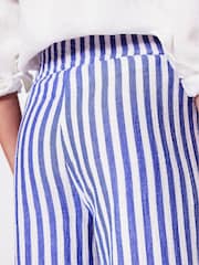 Boden Blue Cropped Double Cloth 100% Cotton Trousers - Image 3 of 4