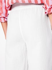 Boden White Cropped Double Cloth 100% Cotton Trousers - Image 2 of 6