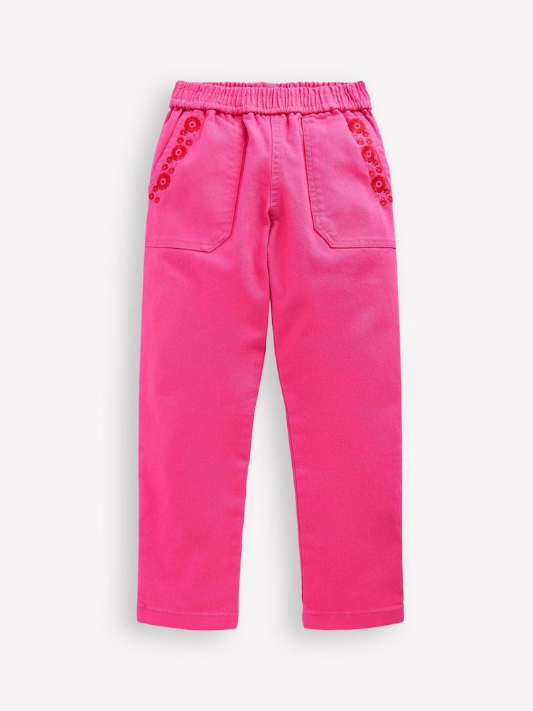 Boden Pink Pull-On 100% Cotton Trousers - Image 1 of 3 Boden Pink Pull-On 100% Cotton Trousers - Image 1 of 3