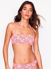 Boden Red Milos Smocked Bikini Top - Image 1 of 7