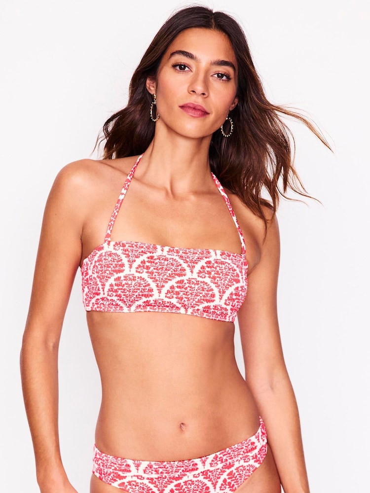 Boden Red Milos Smocked Bikini Top - Image 1 of 7