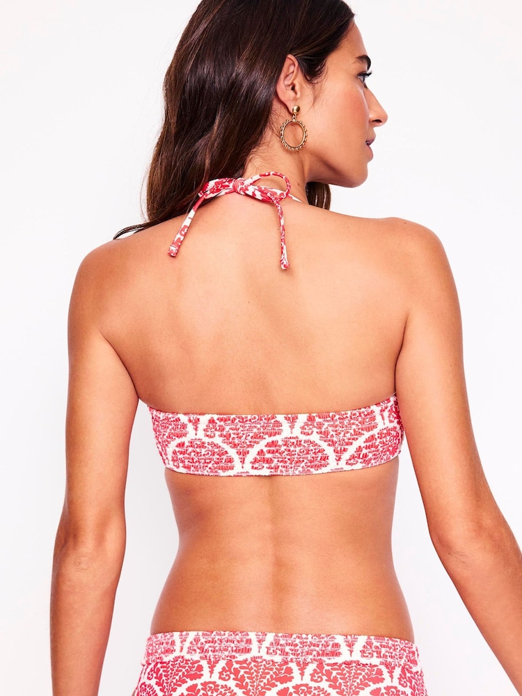 Boden Red Milos Smocked Bikini Top - Image 2 of 7