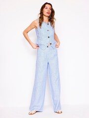 Boden Blue Dulwich 100% Linen Trousers - Image 3 of 8
