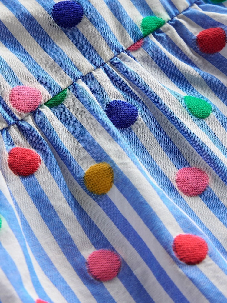 Boden Blue Juniper Frill Sleeve Woven 100% Cotton Top - Image 3 of 3