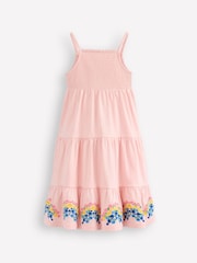 Boden Pink Enza Broderie Hem 100% Cotton Jersey Dress - Image 1 of 3