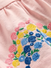 Boden Pink Enza Broderie Hem 100% Cotton Jersey Dress - Image 3 of 3