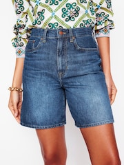 Boden Blue Mid Thigh Denim Shorts - Image 3 of 7