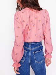 Boden Pink Evie Double Cloth Top - Image 2 of 6
