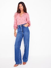Boden Pink Evie Double Cloth Top - Image 3 of 6