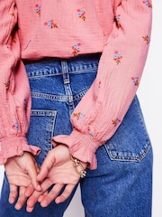 Boden Pink Evie Double Cloth Top - Image 4 of 6