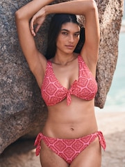 Boden Pink Tie Front Bikini Top - Image 1 of 8