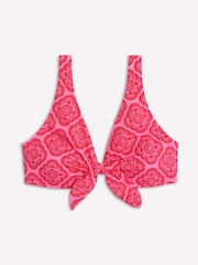 Boden Pink Tie Front Bikini Top - Image 7 of 8