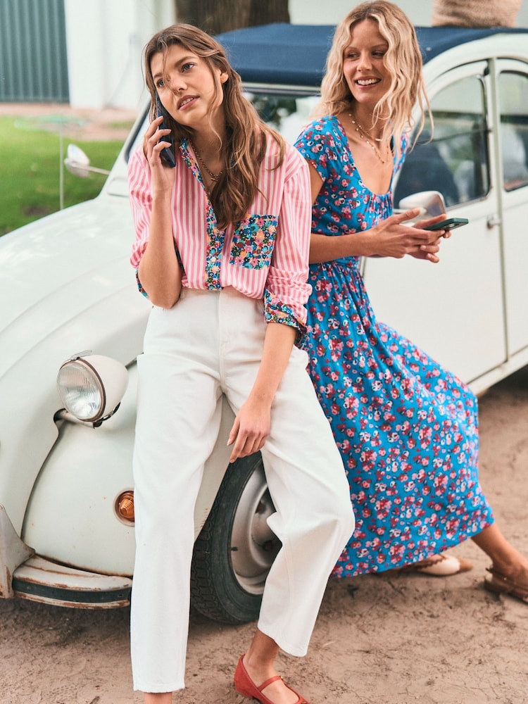 Boden Pink Sadie Relaxed 100% Cotton Shirt - Image 1 of 6 Boden Pink Sadie Relaxed 100% Cotton Shirt - Image 1 of 6