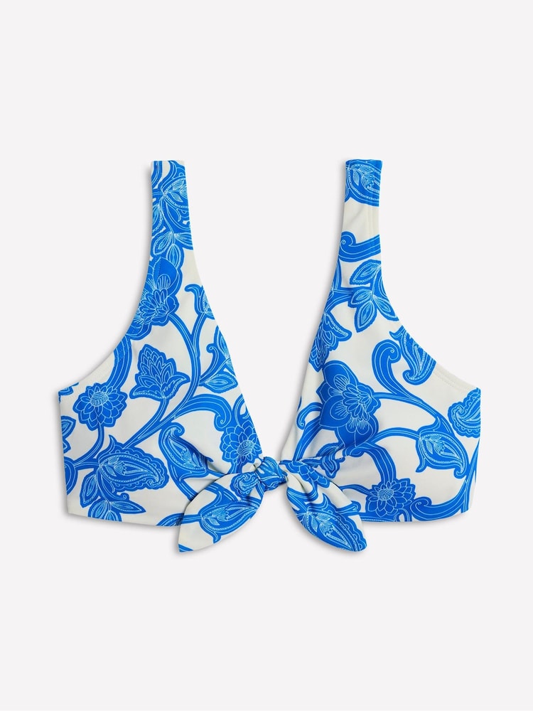 Boden Blue Tie Front Bikini Top - Image 6 of 6 Boden Blue Tie Front Bikini Top - Image 6 of 6