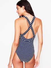 Boden Blue Stripe Scoop Cross-Back Swimsuit - Image 3 of 6