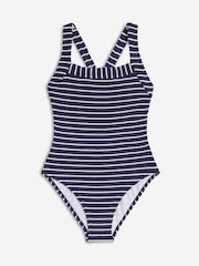 Boden Blue Stripe Scoop Cross-Back Swimsuit - Image 5 of 6