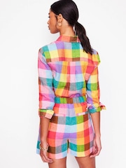 Boden Multi Gingham Sienna 100% Linen Shirt - Image 3 of 6