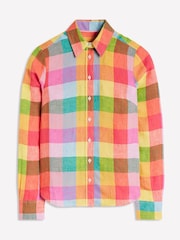 Boden Multi Gingham Sienna 100% Linen Shirt - Image 6 of 6