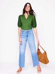 Boden Green Eden Puff Sleeve Henley Top - Image 3 of 5
