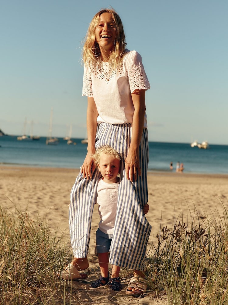 Boden White Isabel Broderie 100% Cotton Top - Image 1 of 5