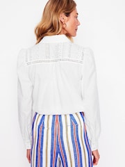 Boden White Broderie Western 100% Cotton Shirt - Image 4 of 6