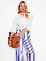 Boden White Broderie Western 100% Cotton Shirt - Image 5 of 6