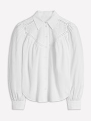 Boden White Broderie Western 100% Cotton Shirt - Image 6 of 6