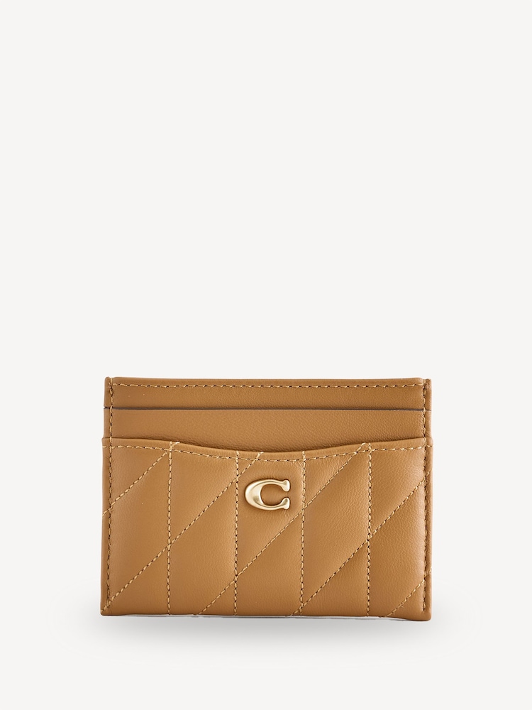 COACH Brown Quilted Card Case - Image 1 of 6