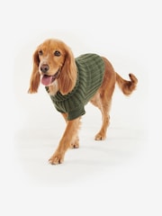 Barbour® Green Saltburn Cable Knit Dog Jumper - Image 2 of 8