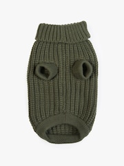 Barbour® Green Saltburn Cable Knit Dog Jumper - Image 6 of 8