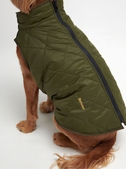 Barbour® Green Reversible Quilted Borg Dog Fleece - Image 4 of 9