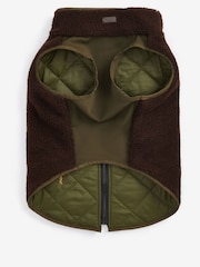 Barbour® Green Reversible Quilted Borg Dog Fleece - Image 7 of 9