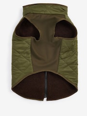 Barbour® Green Reversible Quilted Borg Dog Fleece - Image 8 of 9
