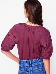 Boden Maisy Rikrak 100% Cotton Trim Top - Image 3 of 5