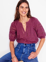 Boden Maisy Rikrak 100% Cotton Trim Top - Image 4 of 5