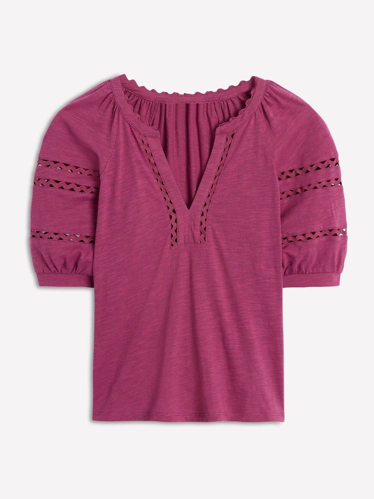 Boden Maisy Rikrak 100% Cotton Trim Top - Image 5 of 5