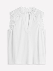 Boden White Aria Broderie Trim Vest - Image 5 of 5