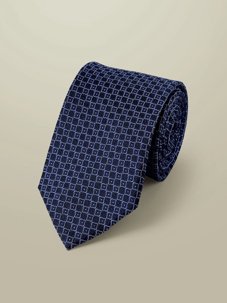 Charles Tyrwhitt Blue Stain Resistant Geo Tie - Image 1 of 2