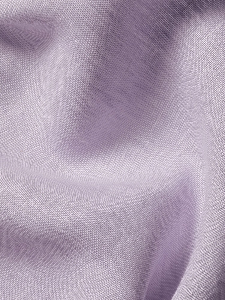 Charles Tyrwhitt Purple Slim Fit Slim Fit Plain Pure 100% Linen Shirt - Image 6 of 6