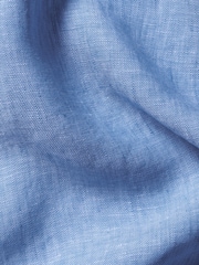 Charles Tyrwhitt Blue Slim Fit Slim Fit Plain Pure 100% Linen Shirt - Image 6 of 6
