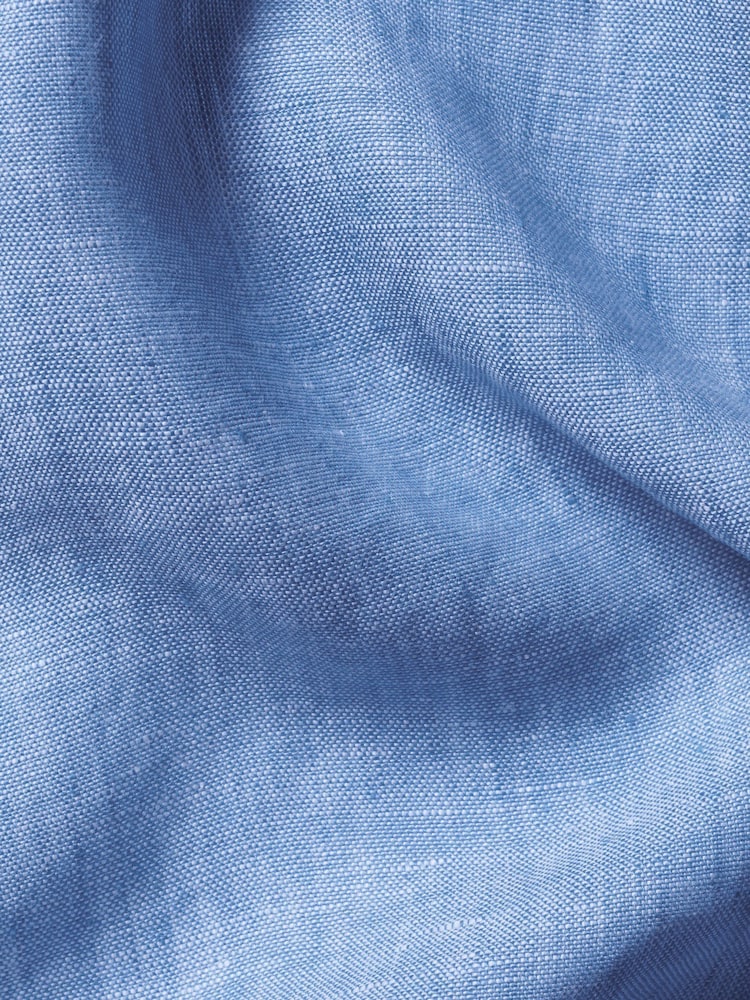 Charles Tyrwhitt Blue Slim Fit Slim Fit Plain Pure 100% Linen Shirt - Image 6 of 6