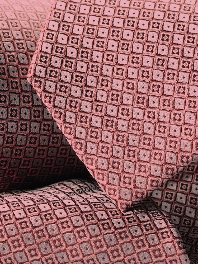 Charles Tyrwhitt Pink Stain Resistant Geo Tie - Image 2 of 2