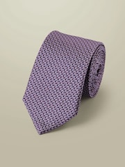 Charles Tyrwhitt Purple Stain Resistant Geo Tie - Image 1 of 2